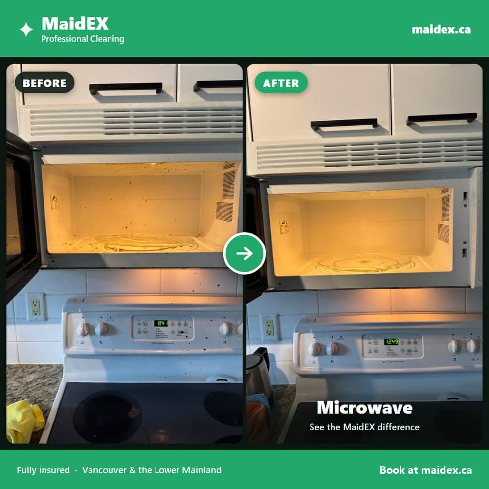 Microwave before and after a MaidEX clean