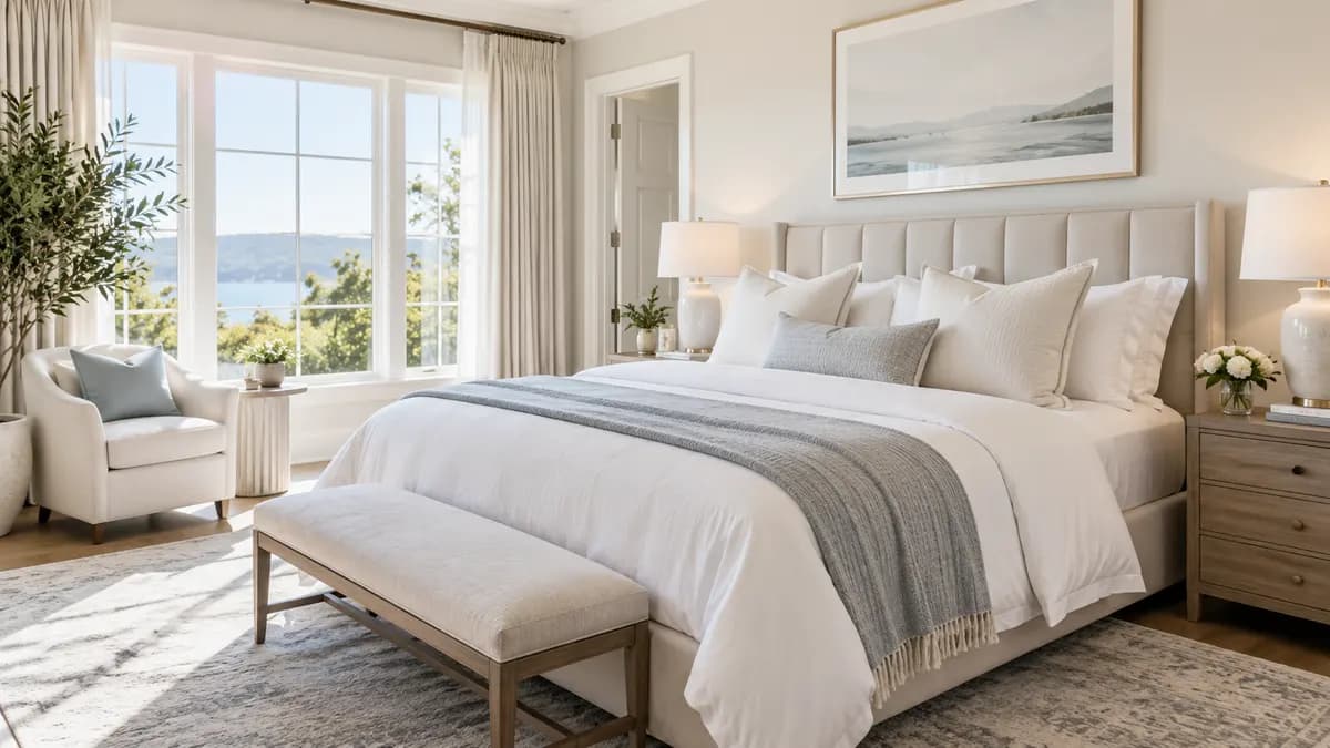 A pristine, staged bedroom ready for listing photos
